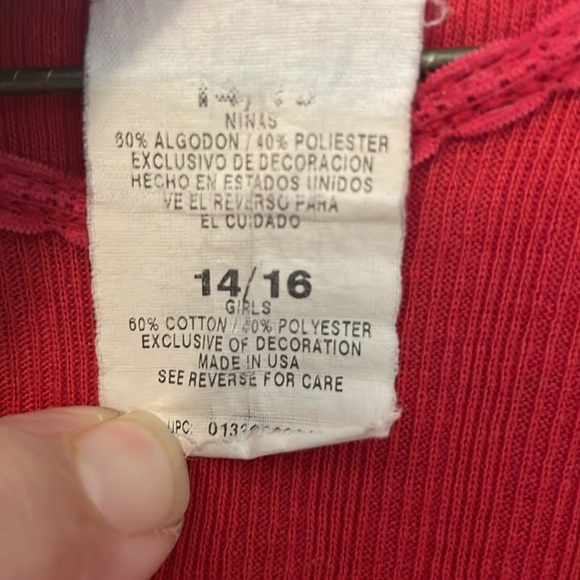 In Design Girls 14 - 16 red t shirt top 60% cotton 40% polyester - Picture 4 of 6